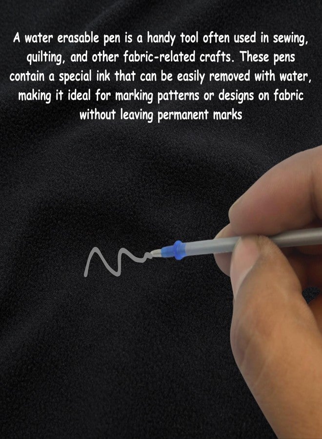 ZENITH Water Erasable Fabric Marker Refill Kit, Blue, with Seam Ripper, Measuring Tape, Needle Threader & Thread Cutter for Sewing (5 pc Blue Pens & 10 Silver Refill Combo) - Image 3